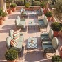 Casa Padrino Luxus Hotel & Garten Schmiedeeisen Sofa Sofa Gr�n / Wei� / Schwarz 240 cm - Hotel & Garten M�bel
