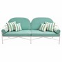 Casa Padrino Luxus Schmiedeeisen Sofa T�rkis / Wei� 240 cm - Hotel & Garten Sofa