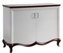 Casa Padrino Luxus Art Deco Schrank mit 2 T�ren Wei� / Dunkelbraun 114 x 46,5 x H. 90,2 cm - Luxus M�bel 