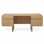 Casa Padrino Luxus Schreibtisch mit 4 Schubladen Naturfarben 180,5 cm - B�ro M�bel