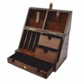 Casa Padrino Luxus Schreibtisch Oranizer Box Braun H. 43 cm - Schreibtisch Accessoires