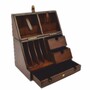 Casa Padrino Luxus Schreibtisch Oranizer Box Braun H. 43 cm - Schreibtisch Accessoires