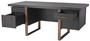 Casa Padrino Luxus Schreibtisch Anthrazitgrau / Bronzefarben 180 x 80 x H. 76 cm - Eleganter Massivholz Schreibtisch mit 4 Schubladen - Luxus Bro Mbel