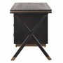 Casa Padrino Luxus Schreibtisch mit 3 Schubladen Antik Schwarz / Bronze 150 cm - B�ro M�bel