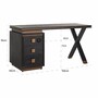 Casa Padrino Luxus Schreibtisch mit 3 Schubladen Antik Schwarz / Bronze 150 cm - B�ro M�bel