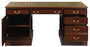Casa Padrino Luxus Mahagoni Schreibtisch Dunkelbraun / Gr�n / Gold 140 x 70 x H. 78 cm - B�rotisch im englischen Stil - Luxus B�ro M�bel