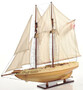 Casa Padrino Luxus Segelschiff Bluenose II mit Massivholz St�nder Naturfarben / Braun 67,5 x 12 x H. 62 cm - Handgefertigtes Deko Schiff - Holzschiff - Modellschiff - Deko Accessoires 