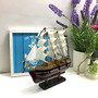 Casa Padrino Deko Segelschiff Belem mit Massivholz St�nder Braun / Wei� - Verschiedene Gr��en - Handgefertigtes Schiff Holzschiff - Deko Accessoires
