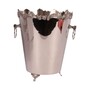 Casa Padrino Luxus Sektk�hler Silber  26 x H. 28 cm - Weink�hler mit Barock Zierrand