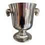 Casa Padrino Luxus Sektk�hler Silber mit Totenkopf Griffen - Weink�hler im Pokal Design