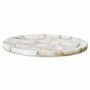Casa Padrino Luxus Achat Stein Serviertablett Wei� / Beige  41 cm - Luxus Accessoires