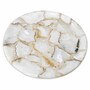 Casa Padrino Luxus Achat Stein Serviertablett Wei� / Beige  41 cm - Luxus Accessoires