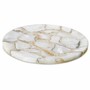Casa Padrino Luxus Achat Stein Serviertablett Wei� / Beige  41 cm - Luxus Accessoires