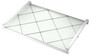 Casa Padrino Luxus Serviertablett Silber 48 x 34 x H. 4 cm - Edelstahl Tablett mit geh�rteter Glasplatte - Gastronomie Accessoires - Luxus Qualit�t