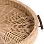 Casa Padrino Luxus Serviertablett Naturfarben / Braun  63 x H. 9 cm - Rundes Rattan Tablett mit 2 Tragegriffen - Gastronomie & Restaurant Accessoires - Luxus Accessoires