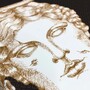 Casa Padrino Luxus Serviertablett Schwarz / Gold / Wei� / Braun  40 cm - Rundes Metall Tablett - Gastronomie Accessoires - Handbemalt in Italien