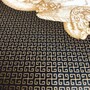 Casa Padrino Luxus Serviertablett Schwarz / Gold / Wei� / Braun  40 cm - Rundes Metall Tablett - Gastronomie Accessoires - Handbemalt in Italien