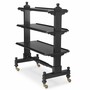 Casa Padrino Luxus Servierwagen Schwarz / Antik Messing 107,5 cm - Hotel Accessoires