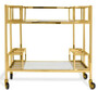 Casa Padrino Luxus Servierwagen Gold 80 x 48 x H. 77 cm - Edelstahl Trolley mit gehrteten Glasplatten - Hotel & Gastronomie Accessoires