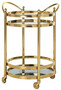 Casa Padrino Luxus Servierwagen Gold 55 x 45 x H. 74,5 cm - Hotel Restaurant Gastronomie Trolley - Luxus Hotel & Restaurant Accessoires 