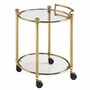 Casa Padrino Luxus Servierwagen Messing Gl�nzend 57 x 54 x H. 72 cm - Made in Italy