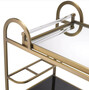 Casa Padrino Luxus Servierwagen mit abnehmbarem Tablett  Messingfarben / Schwarz 83 x 45 x H. 75,5 cm - Hotel Restaurant Gastronomie Trolley - Luxus Accessoires