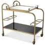 Casa Padrino Luxus Servierwagen mit abnehmbarem Tablett  Messingfarben / Schwarz 83 x 45 x H. 75,5 cm - Hotel Restaurant Gastronomie Trolley - Luxus Accessoires