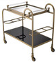 Casa Padrino Luxus Servierwagen mit abnehmbarem Tablett  Messingfarben / Schwarz 83 x 45 x H. 75,5 cm - Hotel Restaurant Gastronomie Trolley - Luxus Accessoires