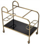 Casa Padrino Luxus Servierwagen mit abnehmbarem Tablett  Messingfarben / Schwarz 83 x 45 x H. 75,5 cm - Hotel Restaurant Gastronomie Trolley - Luxus Accessoires