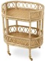 Casa Padrino Luxus Rattan Servierwagen Naturfarben 70 x 44 x H. 88 cm