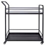 Casa Padrino Luxus Servierwagen Schwarz 71 x 40 x H. 85 cm - Metall Trolley - Hotel & Restaurant Accessoires