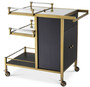 Casa Padrino Luxus Servierwagen Messingfarben / Schwarz 94,5 x 54 x H. 83,5 cm - Hotel Restaurant Gastronomie Trolley - Luxus Accessoires