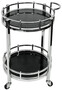 Casa Padrino Servierwagen Silber / Schwarz  50 x H. 78 cm - Runder Metall Trolley mit Glasplatten - Hotel Restaurant Gastronomie Trolley - Hotel & Restaurant Accessoires 