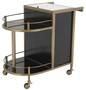 Casa Padrino Luxus Servierwagen Schwarz / Messing 88 x 50 x H. 78 cm - Hotel Restaurant Gastronomie Trolley - Luxus Hotel Restaurant Gastronomie Accessoires - Luxus M�bel