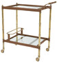 Casa Padrino Luxus Servierwagen Vintage Messingfarben / Braun 74 x 44,5 x H. 84 cm - Hotel Restaurant Gastronomie Trolley - Luxus Accessoires