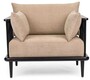 Casa Padrino Luxus Sessel Beige / Schwarz H. 77,5 cm - Luxus Wohnzimmer M�bel