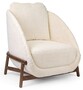 Casa Padrino Luxus Lounge Sessel Creme / Braun H. 81 cm - Wohnzimmer M�bel