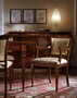 Casa Padrino Luxus Sessel Braun 54 x 59 x H. 88 cm - Handgefertigtes Massivholz M�bel mit hochwertiger Polsterung - Luxus Qualit�t