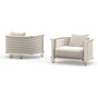 Casa Padrino Luxus Sessel Klassisch Grau / Beige - Hochwertige Verarbeitung - Moderne Wohnzimmer M�bel - Luxus Qualit�t 