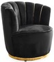 Casa Padrino Luxus Wohnzimmer Sessel Schwarz / Gold  75 x H. 90 cm