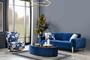 Casa Padrino Luxus Sessel Blau / Mehrfarbig / Gold - Moderner Wohnzimmer Sessel mit Blumenmuster - Moderne Wohnzimmer M�bel - Luxus Kollektion