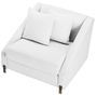 Casa Padrino Luxus Sessel Wei� / Messingfarben 88 x 94 x H. 73 cm - Wohnzimmer Sessel mit 2 Kissen - Luxus M�bel