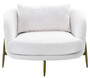 Casa Padrino Luxus Sessel Wei� / Antik Bronze 100,5 x 80 x H. 67 cm - Wohnzimmer Sessel - Hotel Sessel - Wohnzimmer M�bel - Hotel M�bel - Luxus M�bel - Luxus Einrichtung