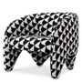 Casa Padrino Luxus Sessel mit Muster Schwarz / Wei� 78 x 78 x H. 72 cm - Luxus M�bel
