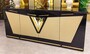 Casa Padrino Luxus Sideboard mit 4 T�ren Schwarz / Gold 205 cm - Luxus M�bel