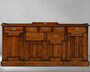 Casa Padrino Luxus Vintage Stil Sideboard mit 4 T�ren und 7 Schubladen Braun 183,5 x 46 x H. 86 cm - Massivholz Schrank - Vintage Stil M�bel - Luxus M�bel - Massivholz M�bel