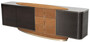 Casa Padrino Luxus Sideboard Hellbraun / Dunkelbraun / Grau / Gold 249 x 52,5 x H. 76 cm - Massivholz Schrank mit 3 T�ren und 3 Schubladen - Luxus M�bel - Hotel M�bel - Luxus Einrichtung