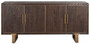 Casa Padrino Luxus Sideboard Braun / Messing 180 x 45 x H. 86 cm - Massivholz Schrank mit 4 T�ren - Wohnzimmer M�bel - Wohnzimmer Einrichtung - Luxus M�bel - Luxus Einrichtung