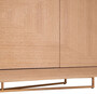 Casa Padrino Luxus Sideboard Naturfarben / Messing 180 x 50 x H. 80,5 cm - Eichenfurnier Schrank mit 4 T�ren - Luxus M�bel - Hotel M�bel - Luxus Einrichtung