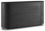 Casa Padrino Luxus Sideboard Anthrazitgrau / Schwarz 140 x 42 x H. 75 cm - Massivholz Schrank mit Schubladen und Marmorplatte - Luxus M�bel